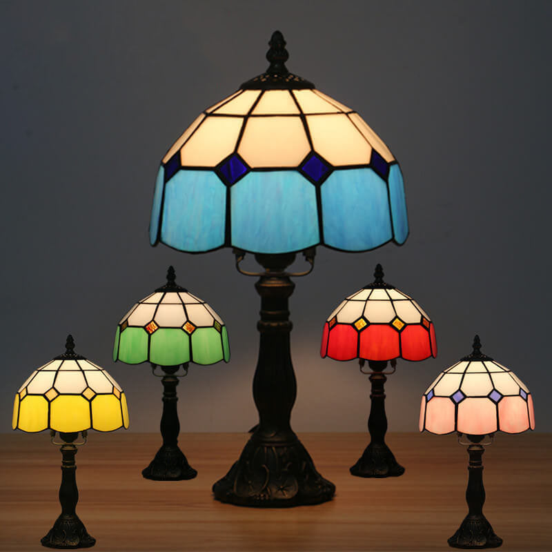 Designer Table Lamp – Handmade Stained Glass in Various Colors