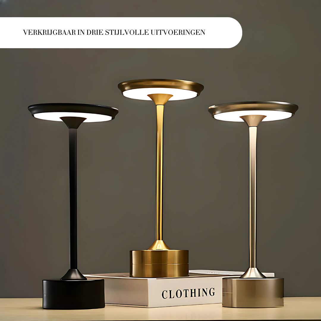 Elegancka bezprzewodowa lampa stołowa z dotykowym sterowaniem i trzema trybami światła