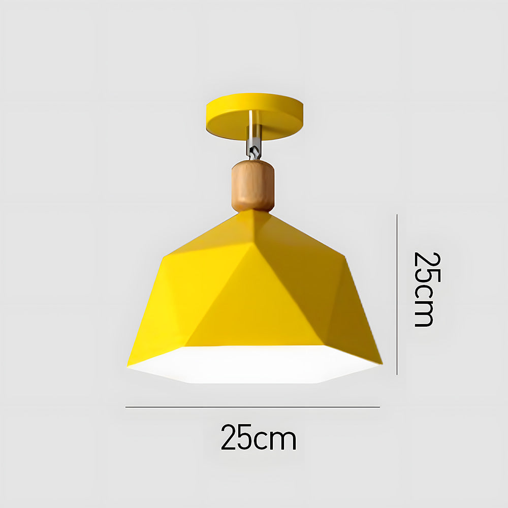 Läila – Skandynawska Lampa Sufitowa z Geometrycznym Designem i Drewnianym Akcentem