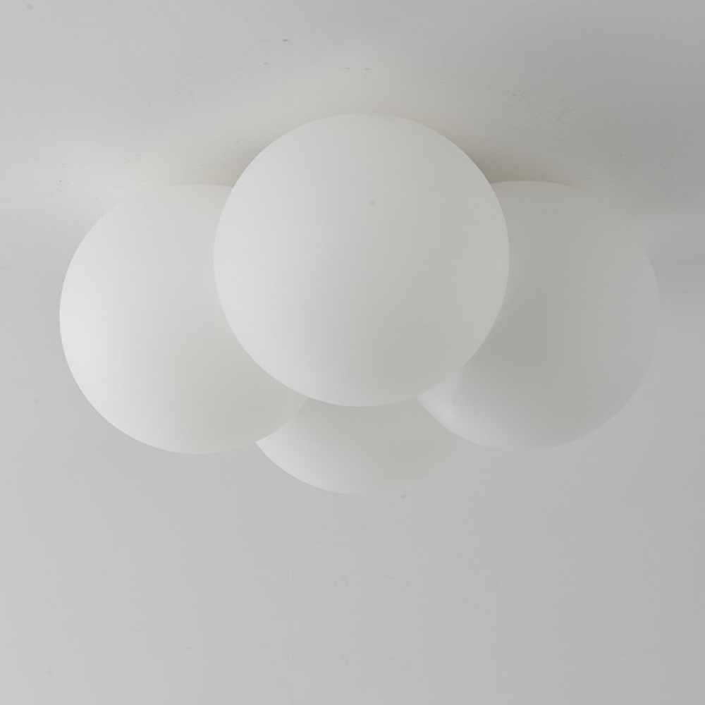 White ceiling lamp with clouds and bubbles