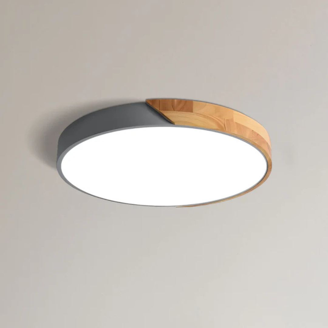Lampa Sufitowa LED w Skandynawskim Stylu z Drewnem i Akrylem – Nowoczesny Minimalizm
