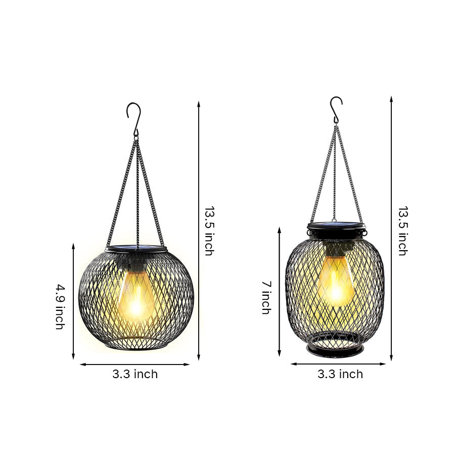 Solar Outdoor Light - Round or Oval with Warm White LED Light