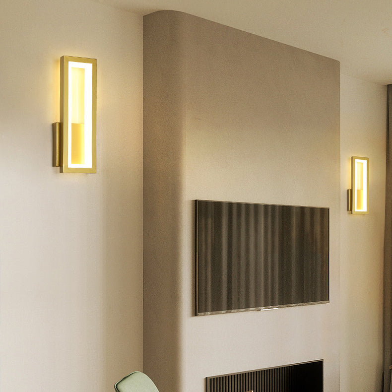 Nowoczesna Prostokątna LED Lampa Ścienna – Minimalistyczny Design w Czerni, Bieli lub Złocie