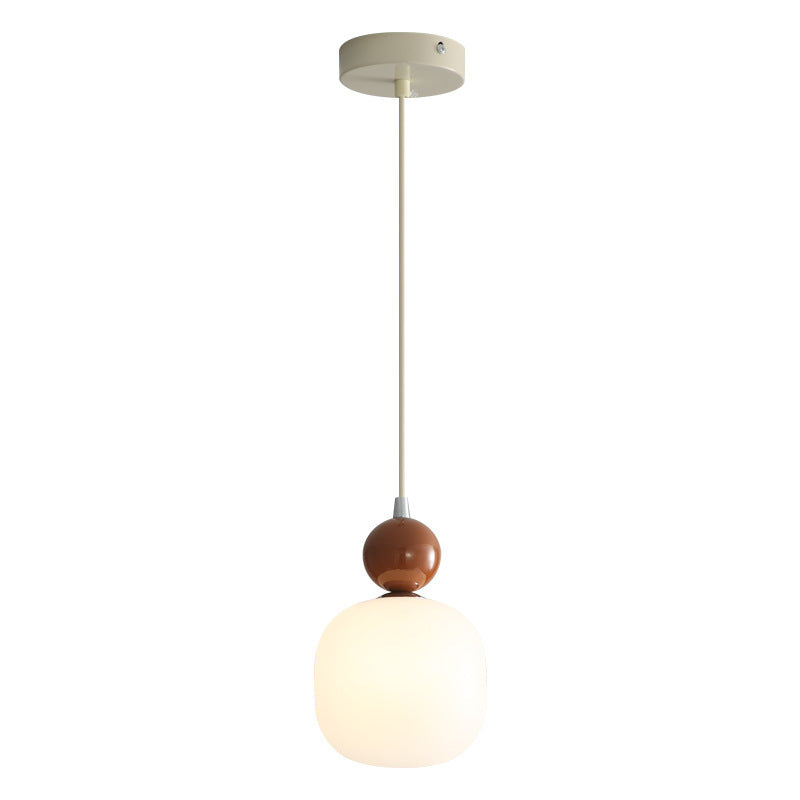 Skandynawska Lampa Wisząca ze Szklanym Kloszem – Wielobarwna z Oprawką G9