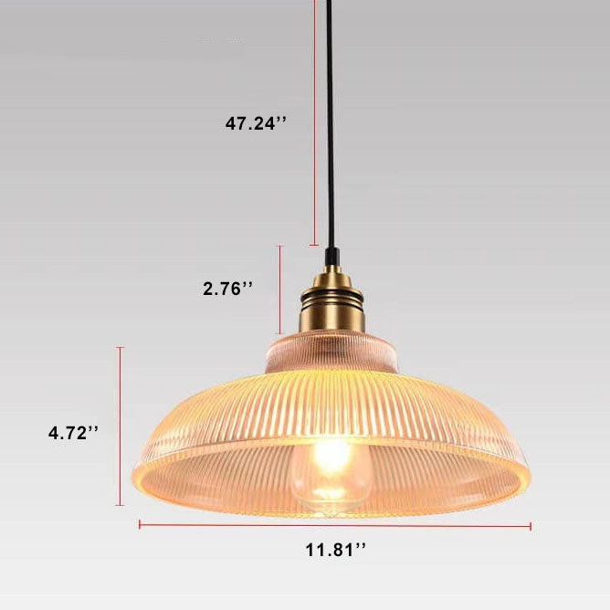 Nowoczesna Szklana Lampa Wisząca – Bursztynowa lub Przezroczysta z Regulowanym Kablem