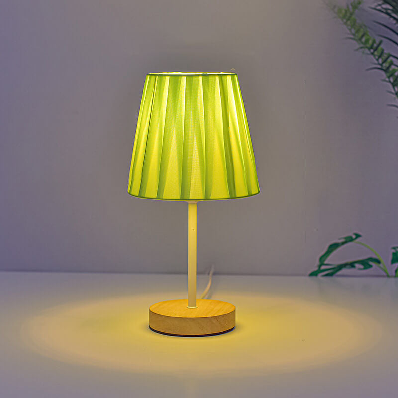 Scandinavian Modern Wooden Table Lamp with Built-in LED - USB Plug