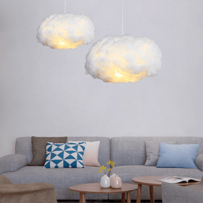 Lampa Wisząca w Kształcie Chmurki z Bawełny – Zimowy Wzór