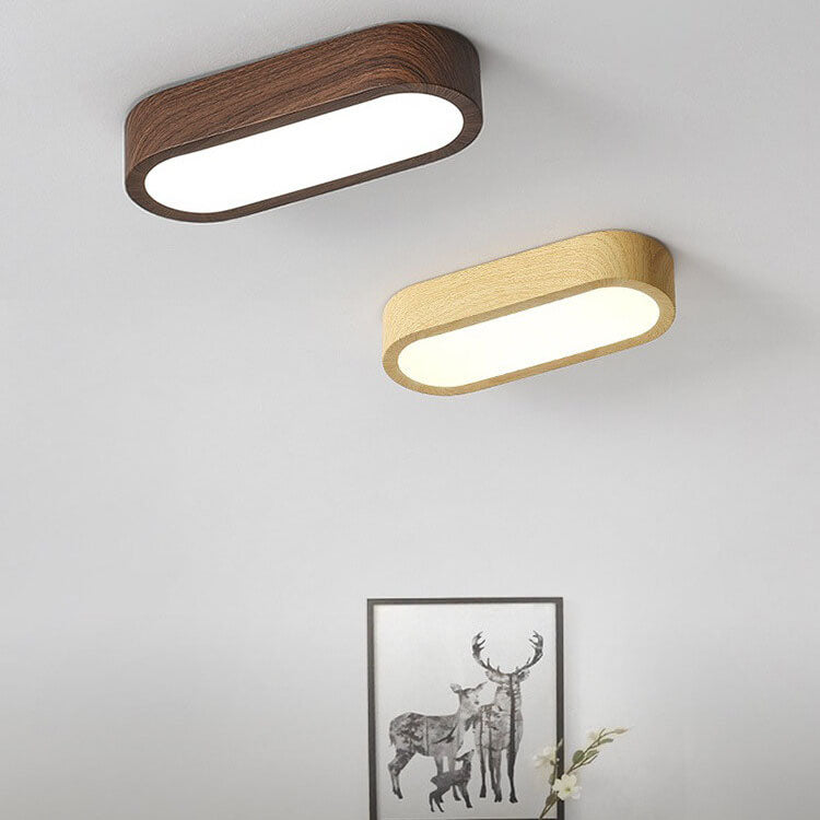 Nowoczesna Drewniana Lampa Sufitowa – Drewno/Orzechowy Rysunek Słojów – LED 8W
