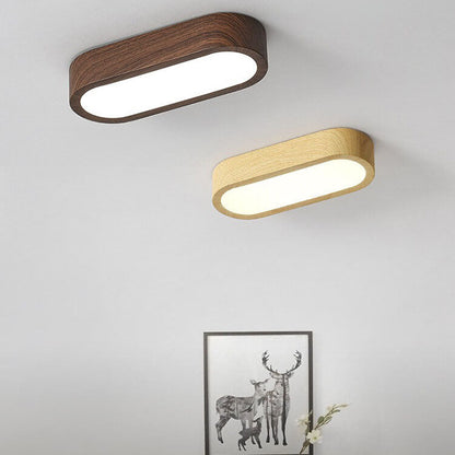 Nowoczesna Drewniana Lampa Sufitowa – Drewno/Orzechowy Rysunek Słojów – LED 8W