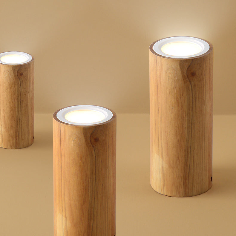 Nowoczesna Drewniana Lampa Sufitowa LED – Drewno Gumowe i Akryl, 3 Rozmiary