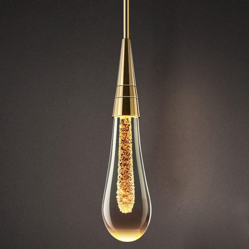 Stylowa skandynawska złota lampa wisząca LED – krótki lub długi design