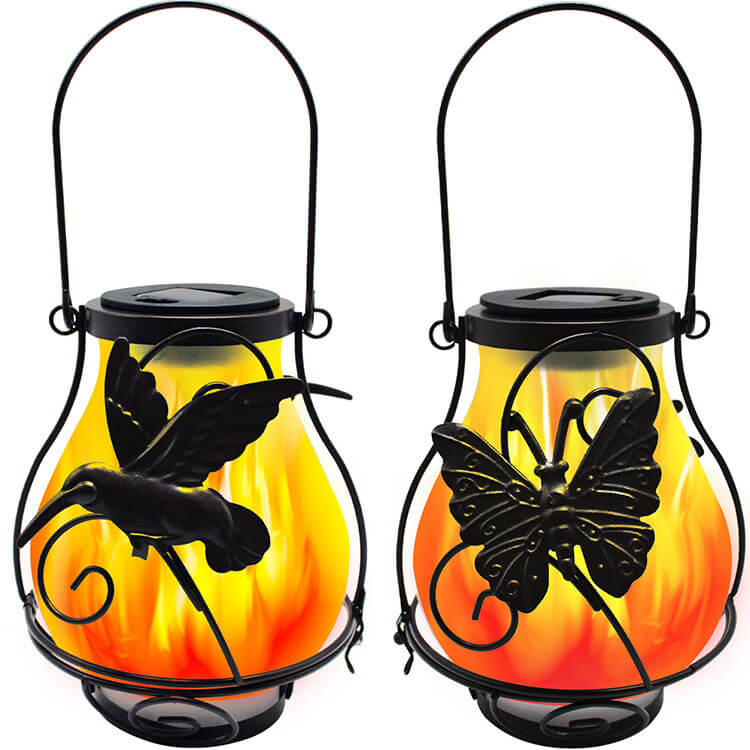 Decorative Solar LED Garden Lamp – Black – (1 LED)