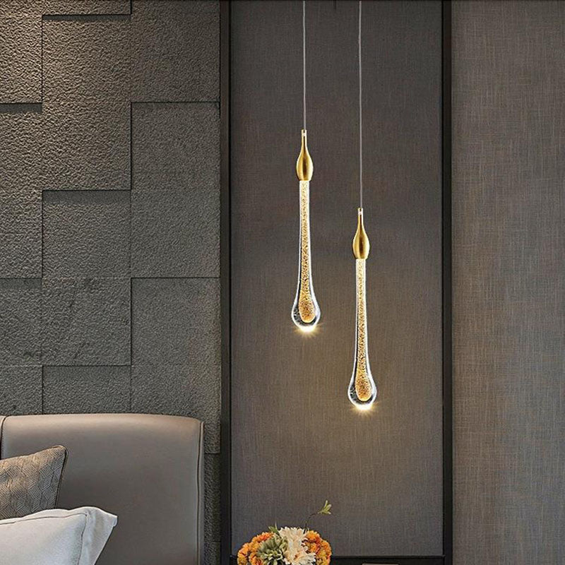 Stylowa skandynawska złota lampa wisząca LED – krótki lub długi design