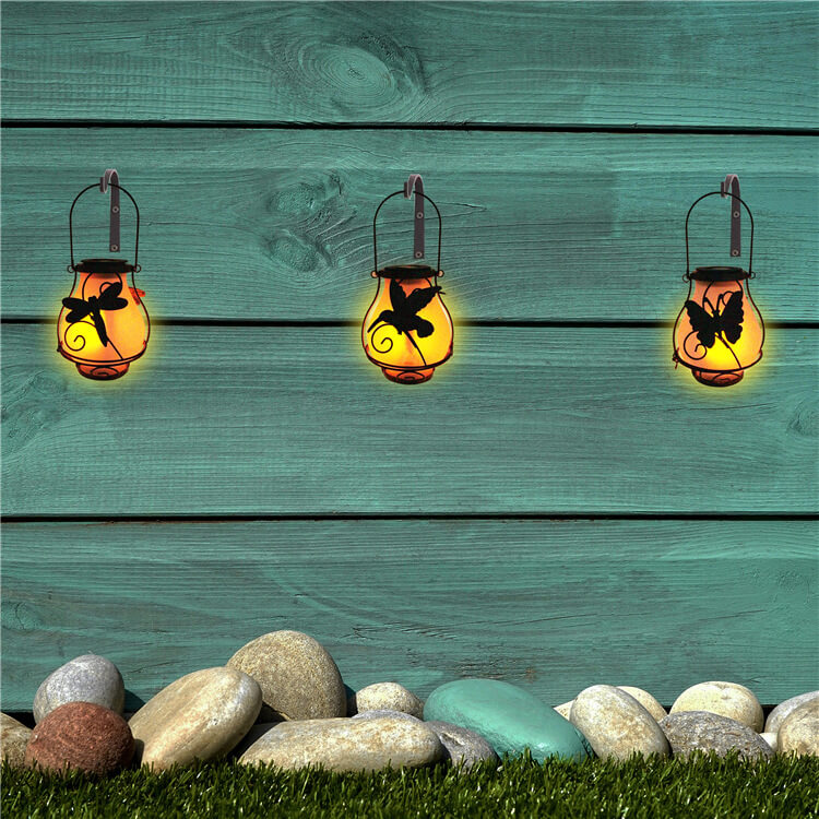 Decorative Solar LED Garden Lamp – Black – (1 LED)