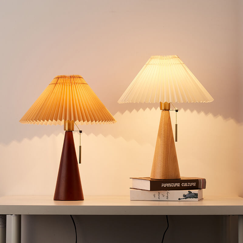 Japandi Drewniana Lampa Stołowa