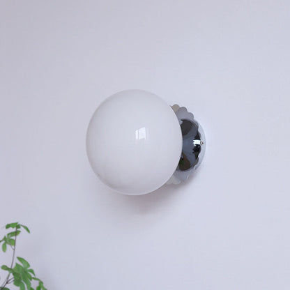 Nowoczesna lampa ścienna ze szkła i żelaza – dostępna w różowym, beżowym i białym kolorze