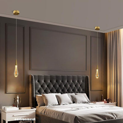 Stylowa skandynawska złota lampa wisząca LED – krótki lub długi design