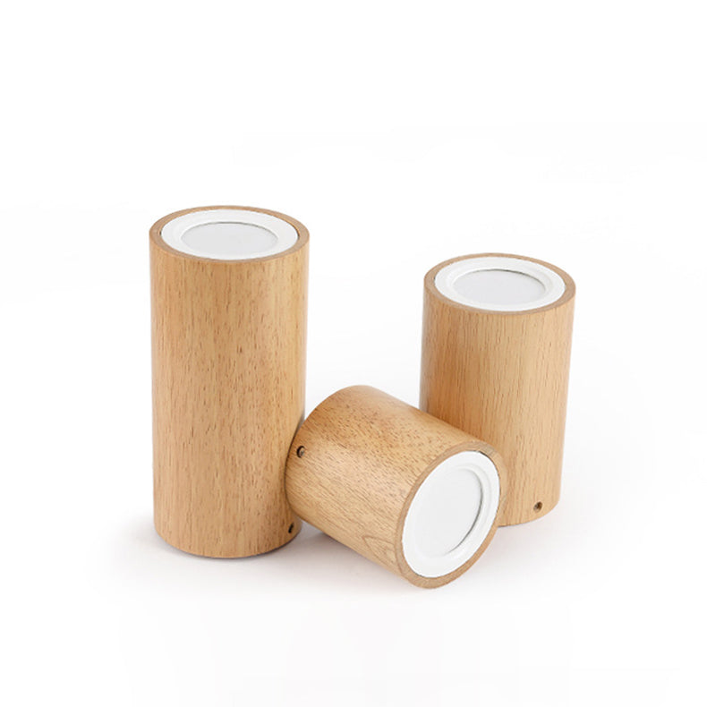 Nowoczesna Drewniana Lampa Sufitowa LED – Drewno Gumowe i Akryl, 3 Rozmiary