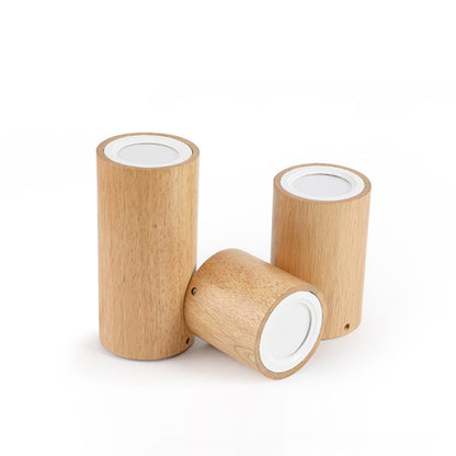 Nowoczesna Drewniana Lampa Sufitowa LED – Drewno Gumowe i Akryl, 3 Rozmiary