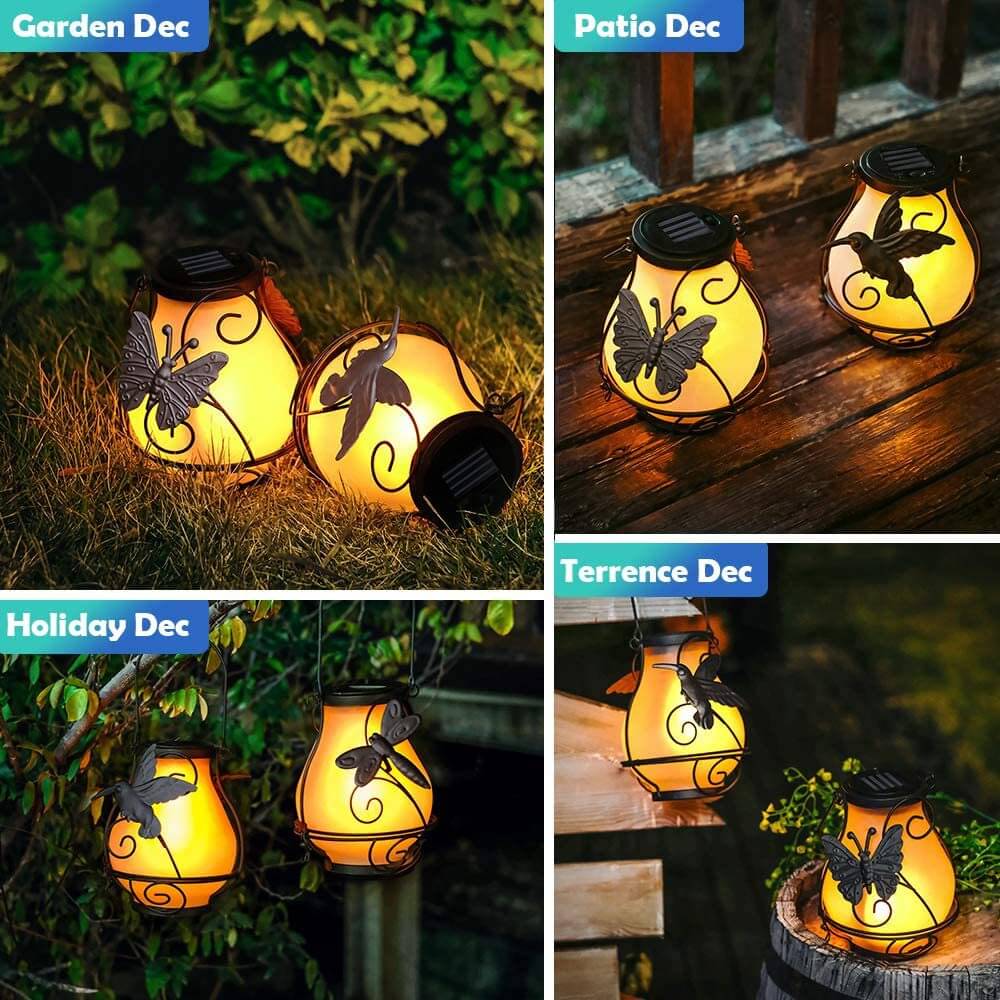 Decorative Solar LED Garden Lamp – Black – (1 LED)