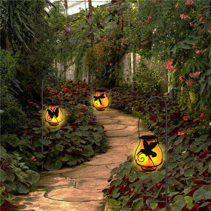 Decorative Solar LED Garden Lamp – Black – (1 LED)
