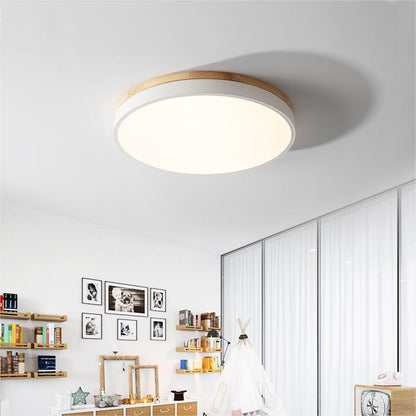 Tröde – Drewniana Lampa Sufitowa LED o Okrągłym Kształcie w Skandynawskim Stylu – Elegancki Minimalizm i Ciepłe Światło