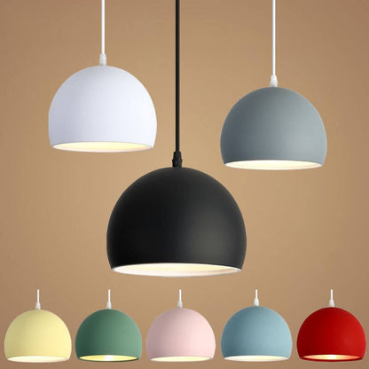 Nowoczesna Lampa Wisząca z Aluminium – Czarny, Biały, Żółty, Niebieski, Różowy, Czerwony, Zielony, Szary – E26
