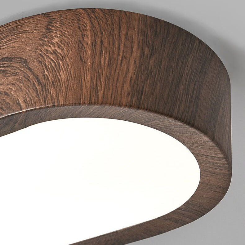 Nowoczesna Drewniana Lampa Sufitowa – Drewno/Orzechowy Rysunek Słojów – LED 8W