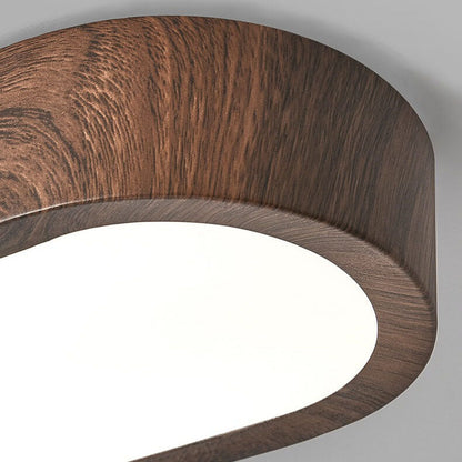 Nowoczesna Drewniana Lampa Sufitowa – Drewno/Orzechowy Rysunek Słojów – LED 8W
