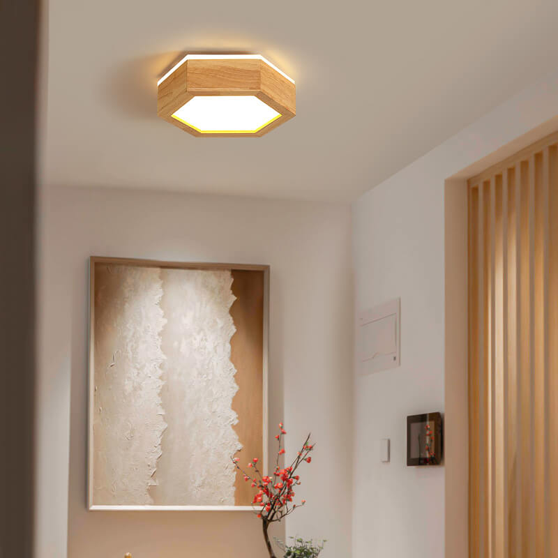 Nowoczesna drewniana lampa sufitowa Japandi LED – 1/2/3 reflektory