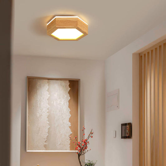 Nowoczesna drewniana lampa sufitowa Japandi LED – 1/2/3 reflektory