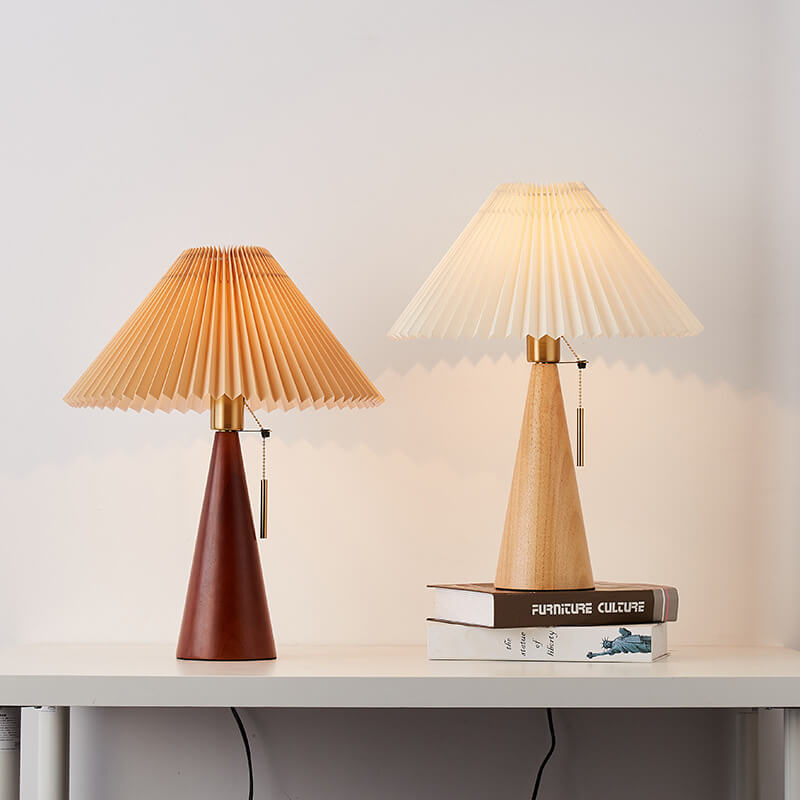 Japandi Drewniana Lampa Stołowa