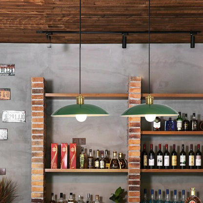 Industrialna elegancka zielona lampa wisząca w różnych rozmiarach