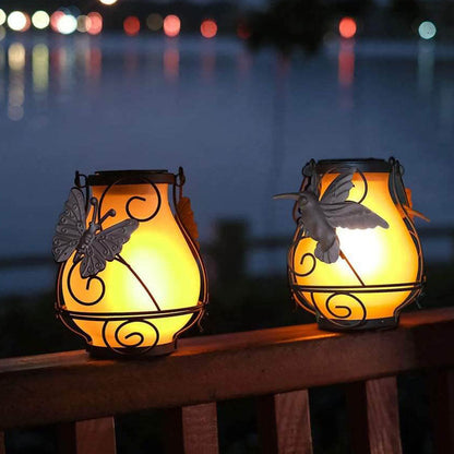 Decorative Solar LED Garden Lamp – Black – (1 LED)