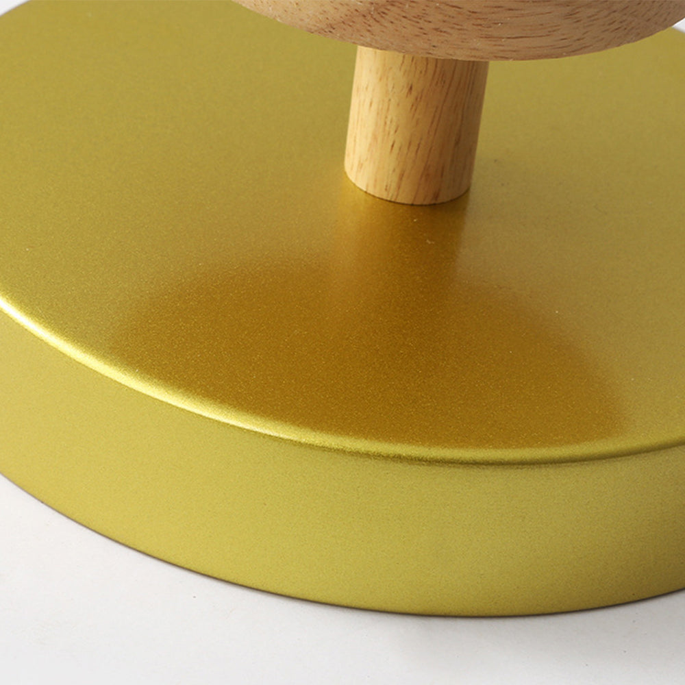 Skandynawska Lampa Sufitowa z Drewnianą Bazą – Subtelny Pastelowy Design
