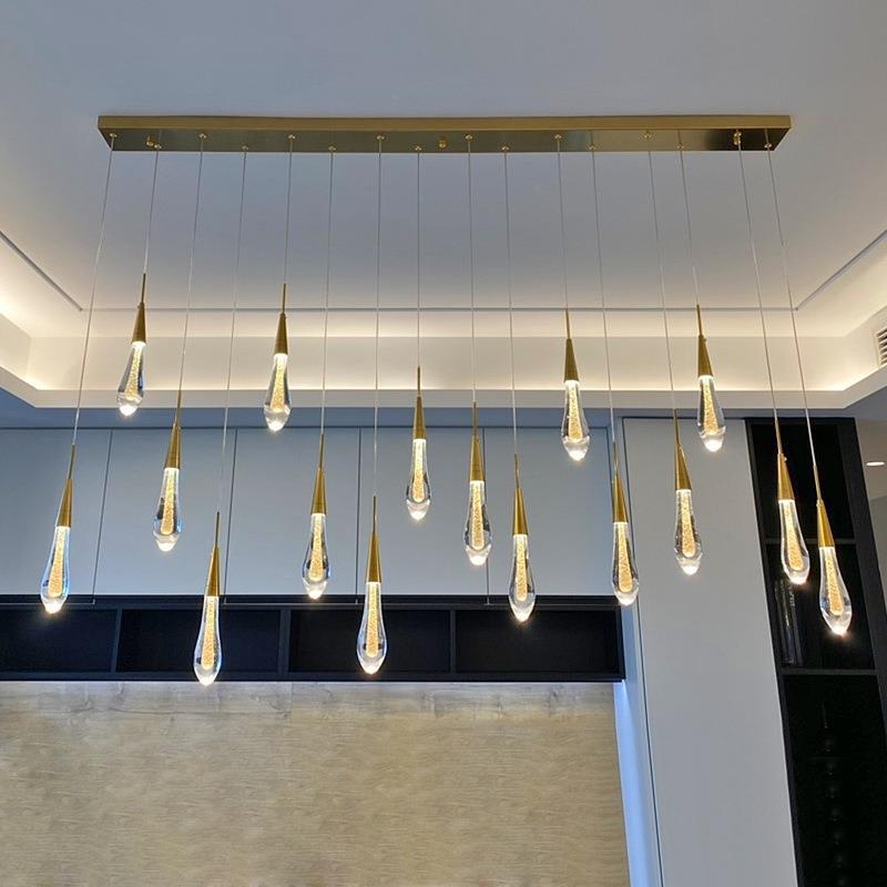 Stylowa skandynawska złota lampa wisząca LED – krótki lub długi design