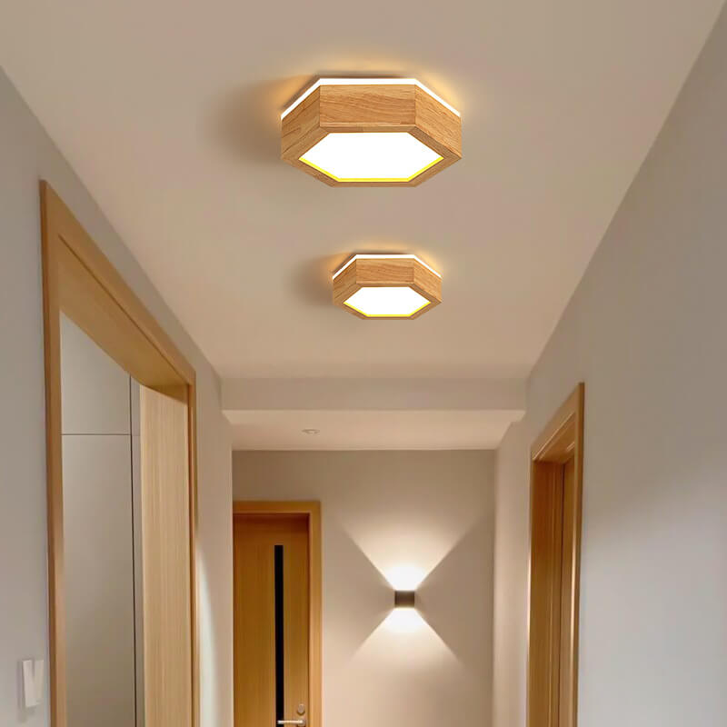 Nowoczesna drewniana lampa sufitowa Japandi LED – 1/2/3 reflektory