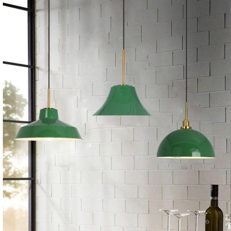 Industrialna elegancka zielona lampa wisząca w różnych rozmiarach