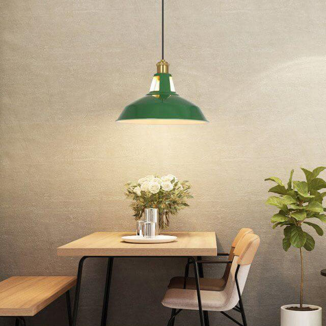 Industrialna elegancka zielona lampa wisząca w różnych rozmiarach