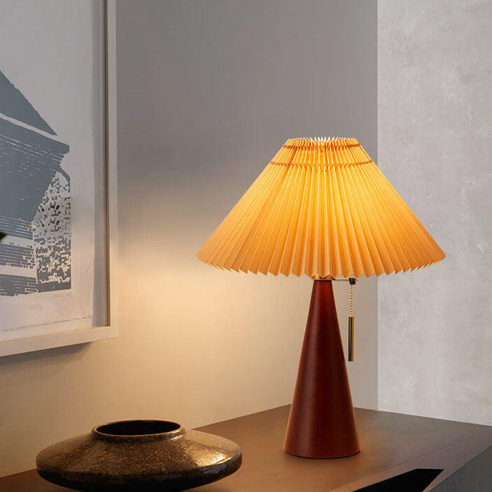 Japandi Drewniana Lampa Stołowa