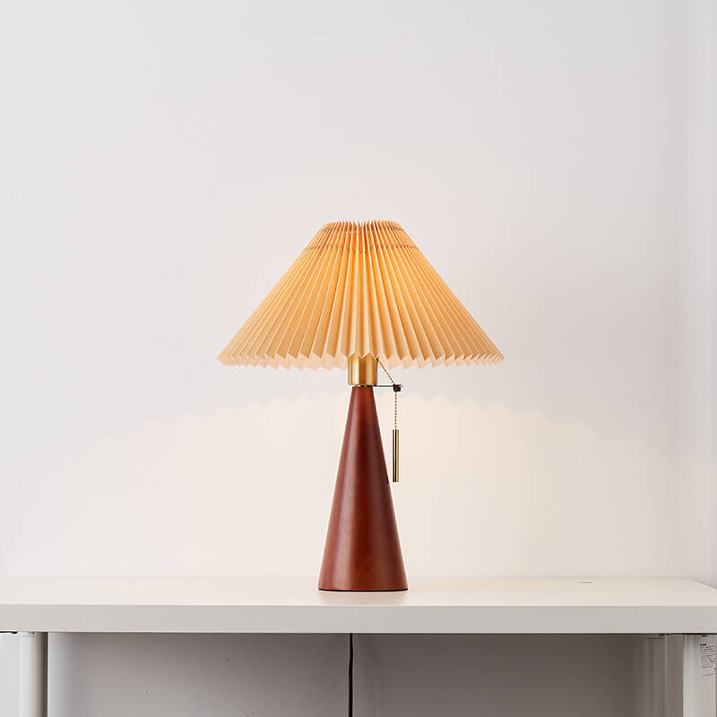Japandi Drewniana Lampa Stołowa