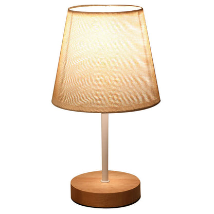 Scandinavian Modern Wooden Table Lamp with Built-in LED - USB Plug