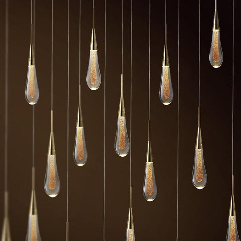 Stylowa skandynawska złota lampa wisząca LED – krótki lub długi design