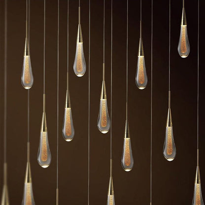 Stylowa skandynawska złota lampa wisząca LED – krótki lub długi design