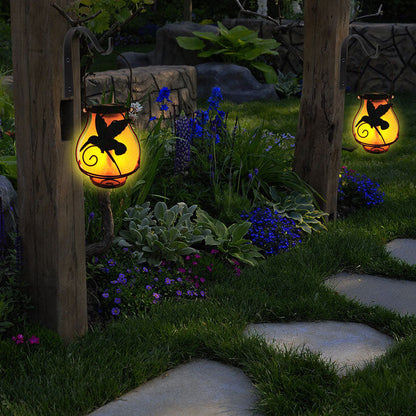 Decorative Solar LED Garden Lamp – Black – (1 LED)