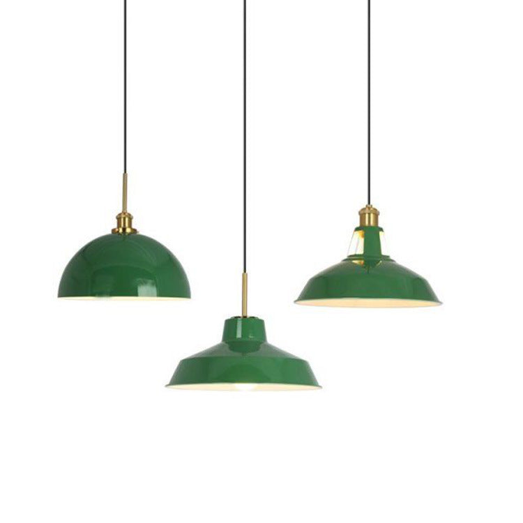 Industrialna elegancka zielona lampa wisząca w różnych rozmiarach