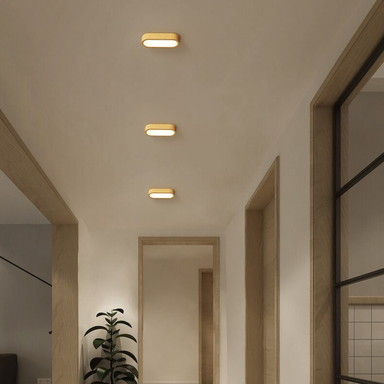 Nowoczesna Drewniana Lampa Sufitowa – Drewno/Orzechowy Rysunek Słojów – LED 8W
