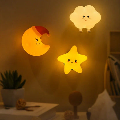Urocze Lampki Nocne dla Dzieci – Gwiazda, Księżyc i Chmurka