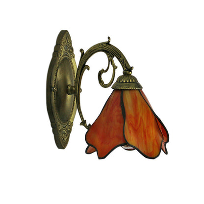 Designer glass and iron wall lamp - many colours