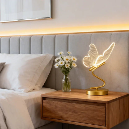 Stylowa Bezprzewodowa Lampa Stołowa – Motylkowy Design z 3 Kolorami Światła